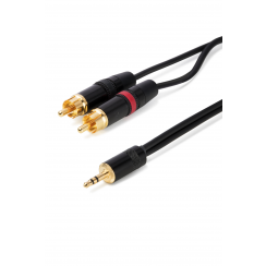 CORMICJ3S2RCA - Cordon audio pro Jack 3.5 Stéréo Mâle / 2 RCA Mâle