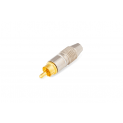 Fiche RCA Mâle Métal Or Blanche FIC.RCAMETALBL