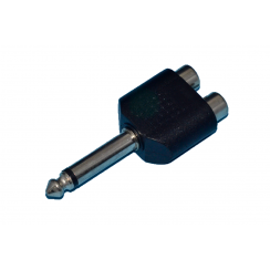 ADAPTATEUR JACK 6.35 MONO MALE VERS 2 RCA FEMELLES  ADP.635MM/2RCAF