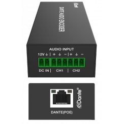 Encodeur DANTE Audio Analogique 2 canneaux avec PoE