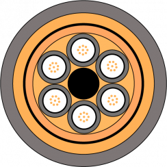 Fibre gaine LSZH Cca, armé acier corrugué, 9S2