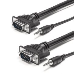 CORMVGAAUD - Cordon VGA Audio HD15 Full Pin Cable Cubby