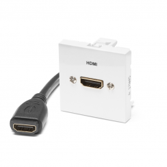 PLA.HDMIFF-02 Plastron equipe cable HDMI Femelle / HDMI Femelle de 0.2 m