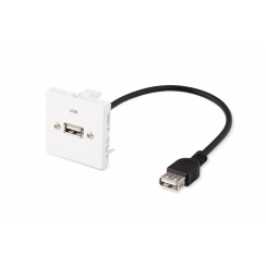 PLA.USBAAF-02 Plastron équipé câblé USB-A Femelle / Femelle de 0,2 m