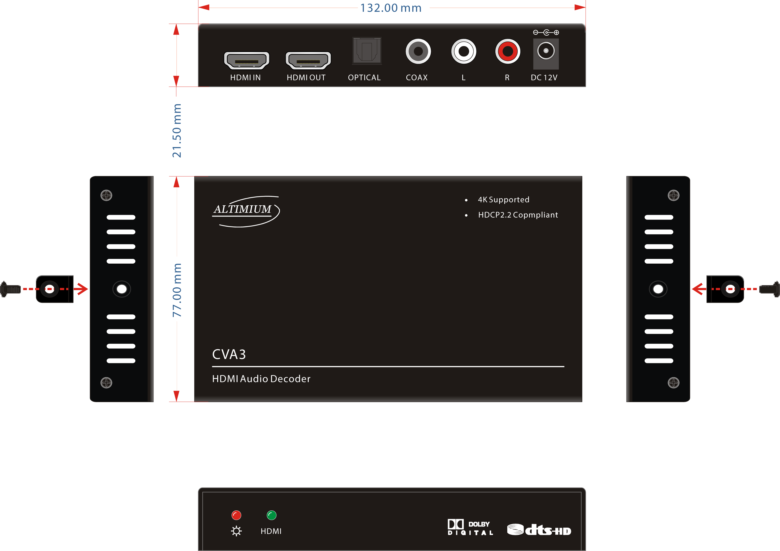 Schema CVA3 Adaptateur HDMI RCA Optique 