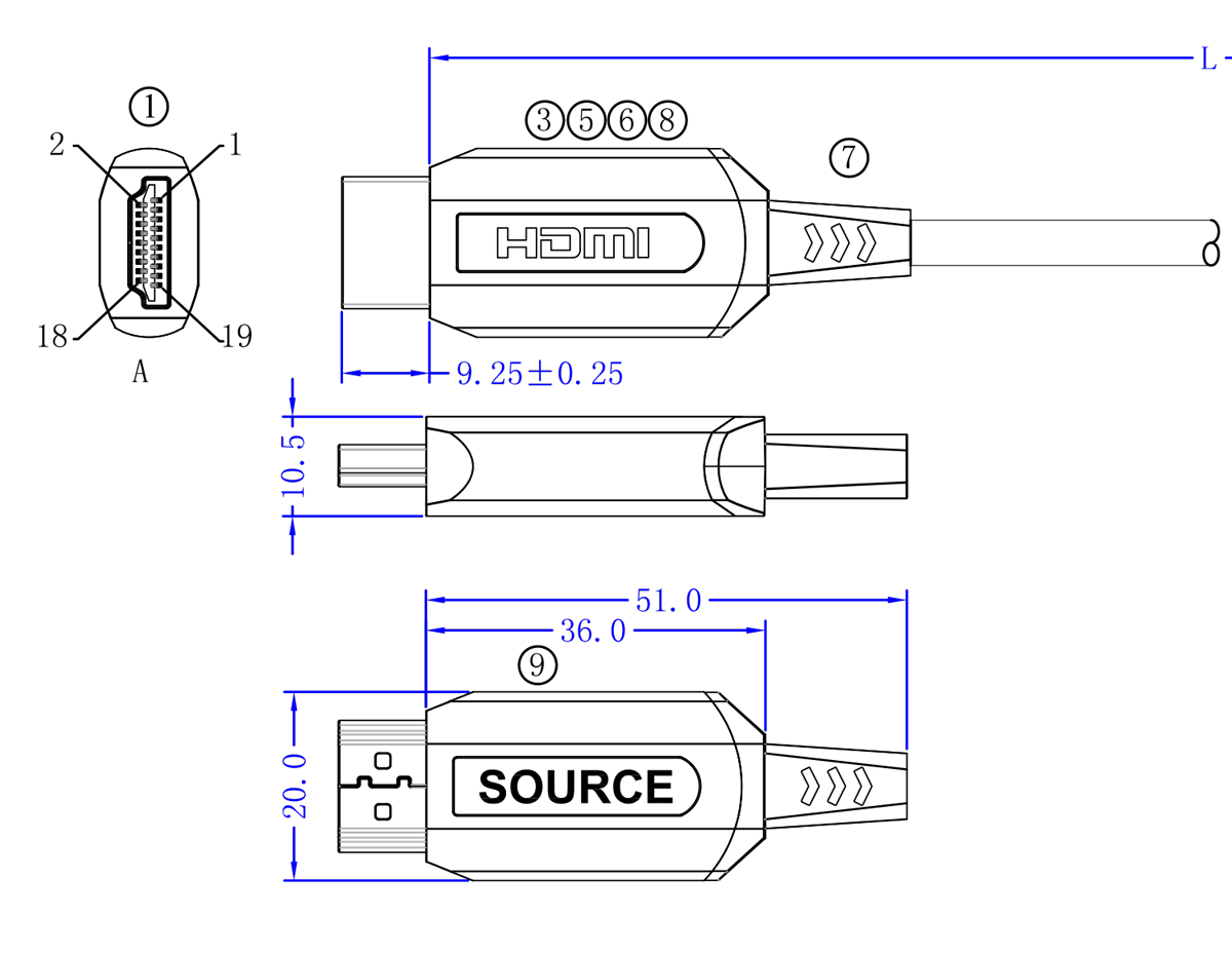 Cordon HDMI sur Fibre Optique CORHDMIFOM